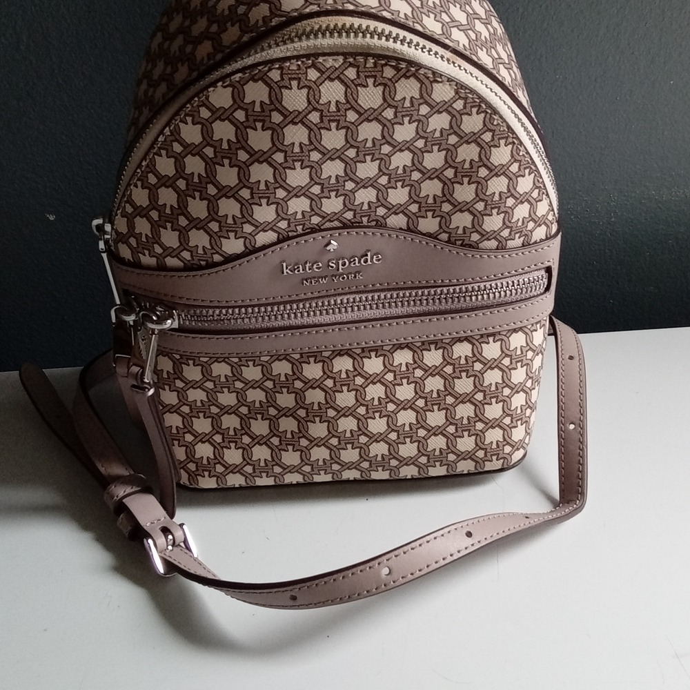 Kate Spade Spade Link Convertible Backpack Crossbody Bag Neutral Multi WKR00197